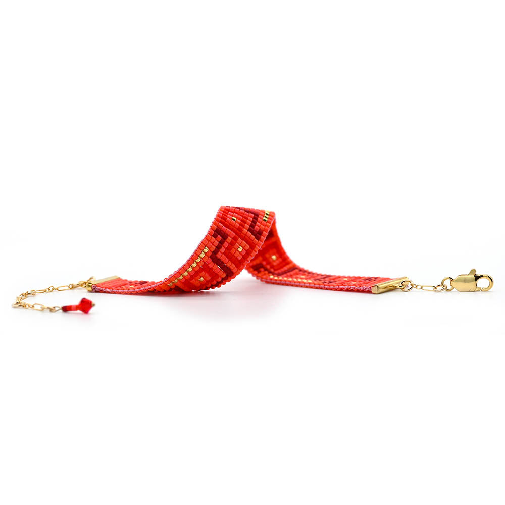 Naronna handmade woven Shiloh Bracelet with colourful pattern
