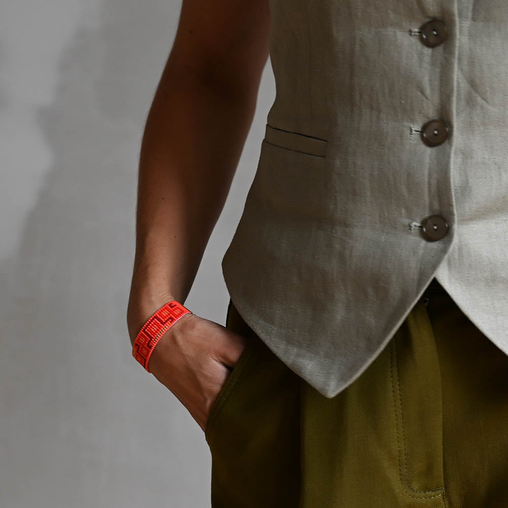 Naronna handmade woven Shiloh Bracelet with colourful pattern