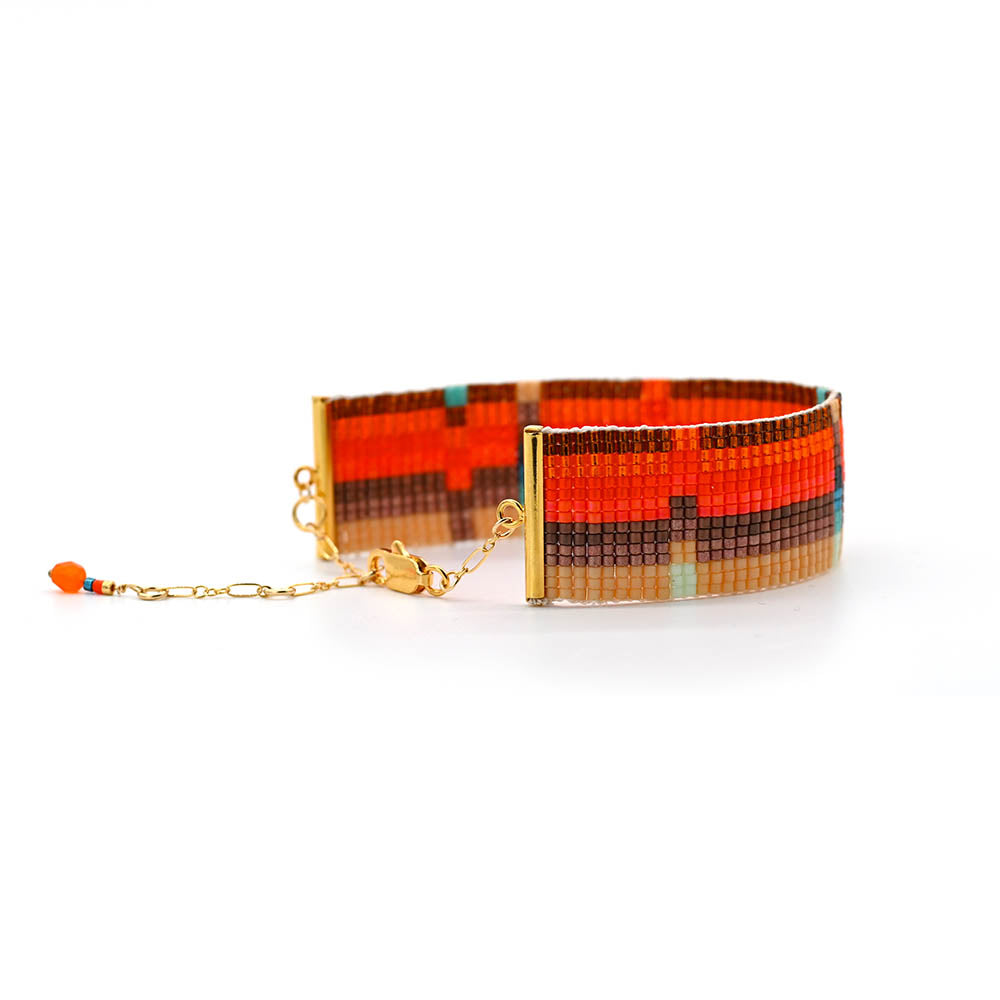 Naronna handmade woven Sienna Bracelet with colourful pattern