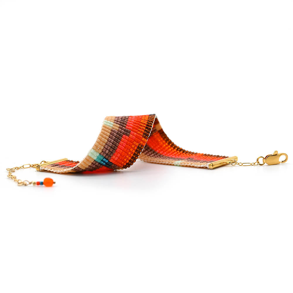 Naronna handmade woven Sienna Bracelet with colourful pattern