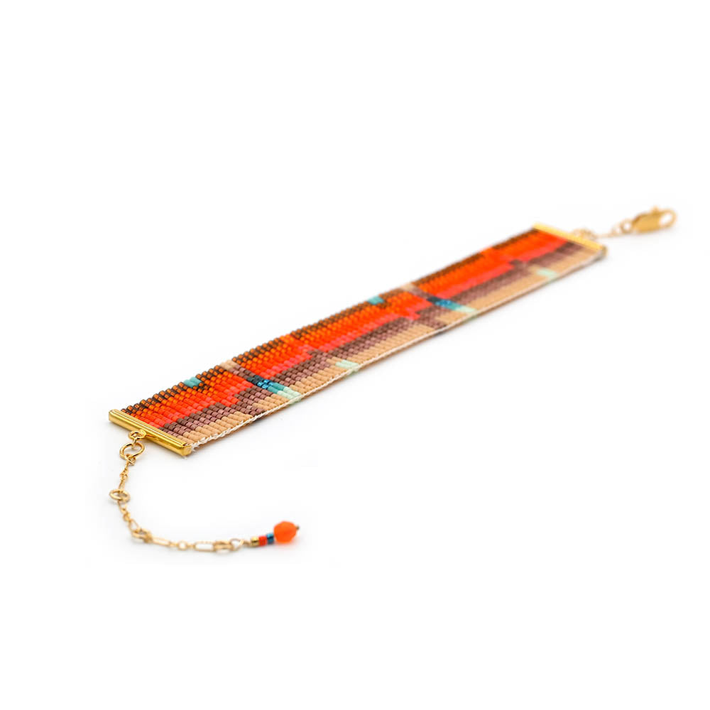 Naronna handmade woven Sienna Bracelet with colourful pattern