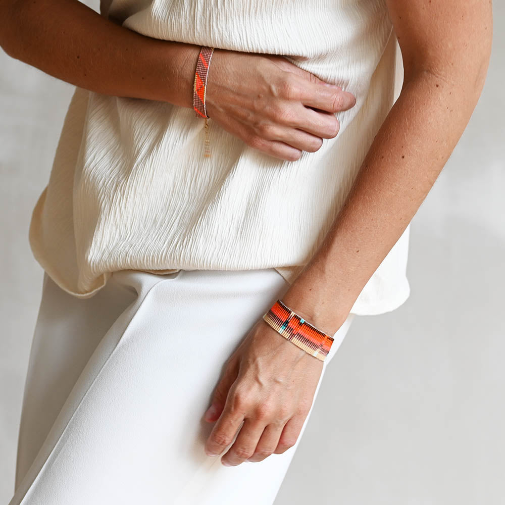 Naronna handmade woven Sienna Bracelet with colourful pattern
