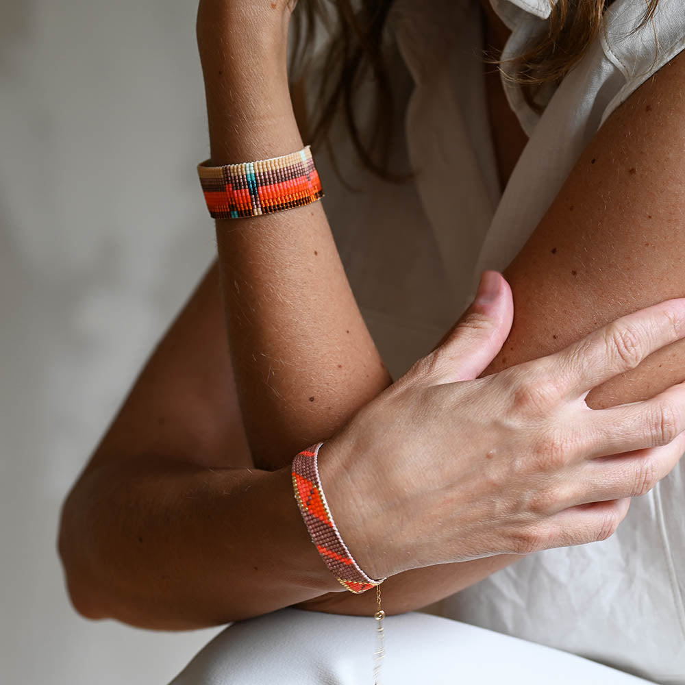 Naronna handmade woven Sienna Bracelet with colourful pattern