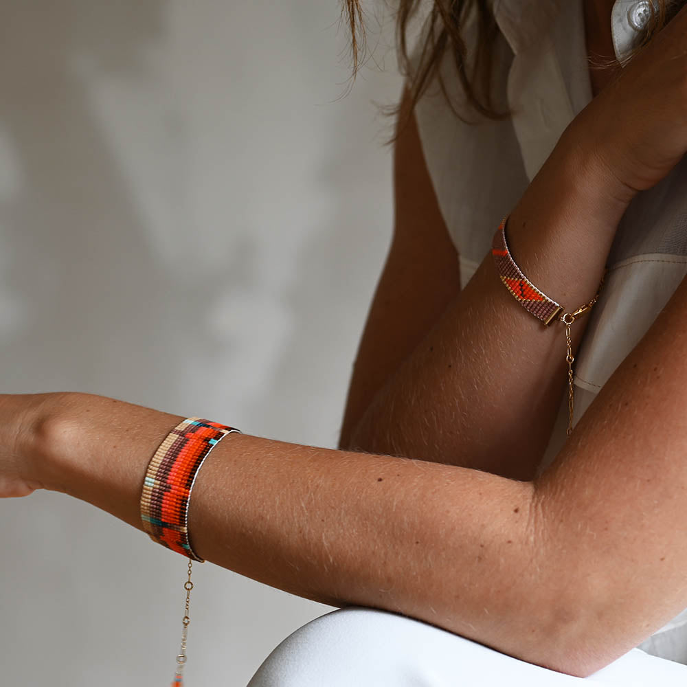 Naronna handmade woven Sienna Bracelet with colourful pattern