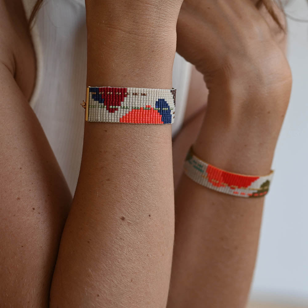 Naronna handmade woven Sofia Bracelet with colourful pattern