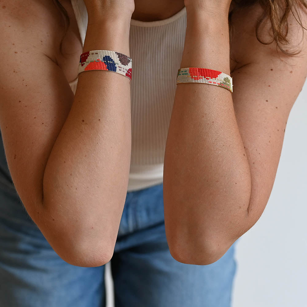 Naronna handmade woven Sofia Bracelet with colourful pattern