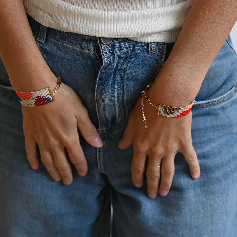 Naronna handmade woven Sofia Bracelet with colourful pattern