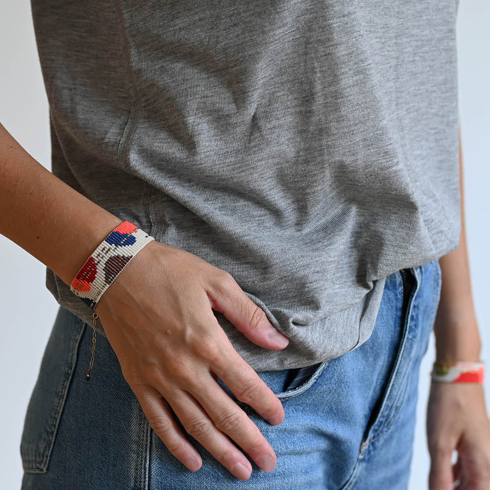 Naronna handmade woven Sofia Bracelet with colourful pattern