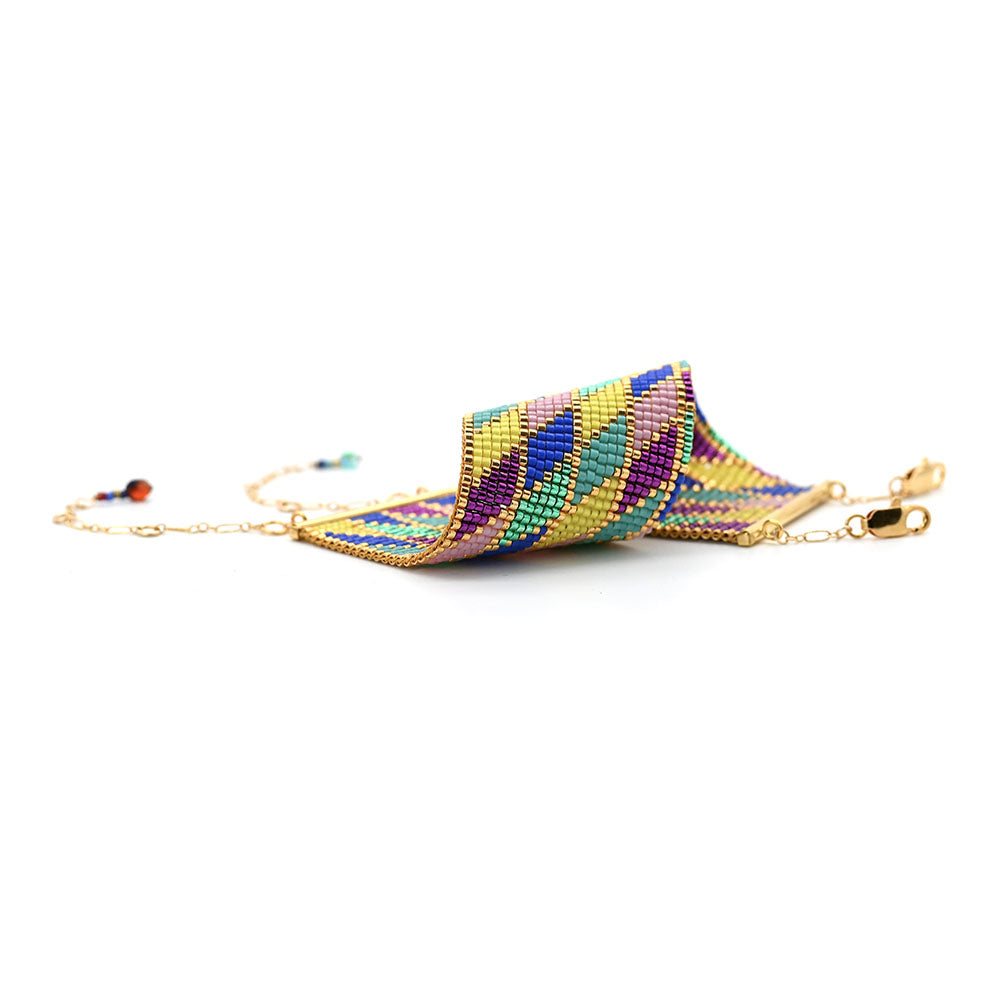 Naronna handmade woven Stella Bracelet with colourful pattern