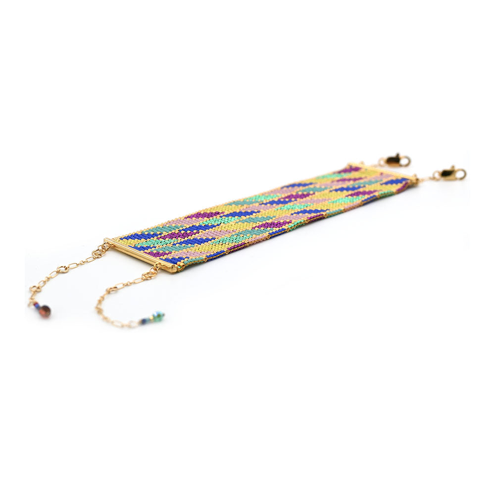 Naronna handmade woven Stella Bracelet with colourful pattern