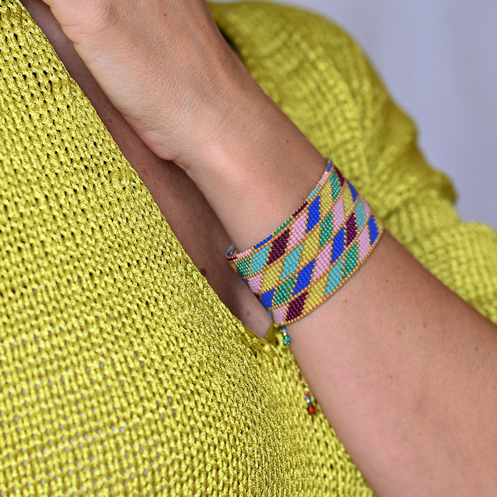 Naronna handmade woven Stella Bracelet with colourful pattern