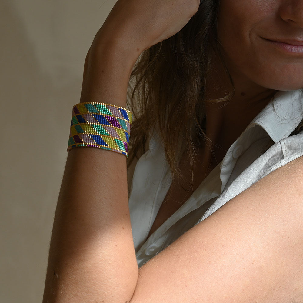 Naronna handmade woven Stella Bracelet with colourful pattern
