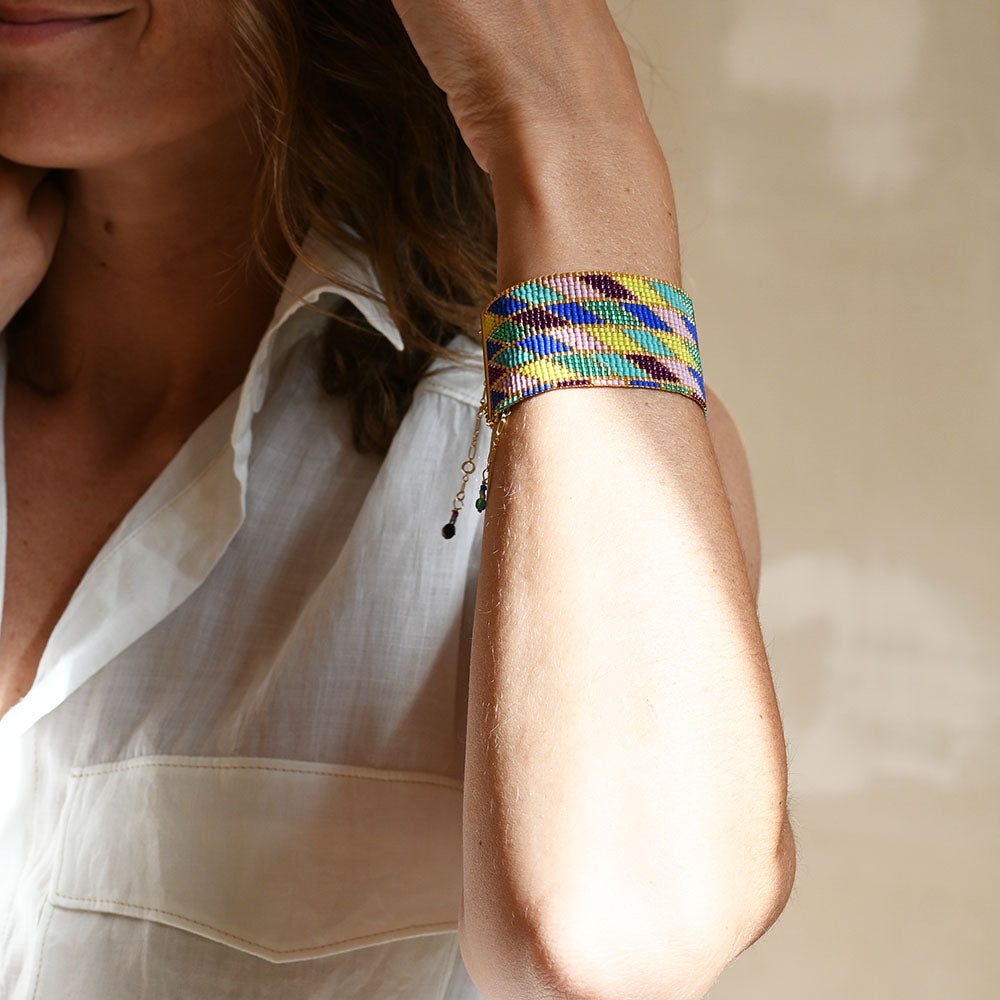 Naronna handmade woven Stella Bracelet with colourful pattern