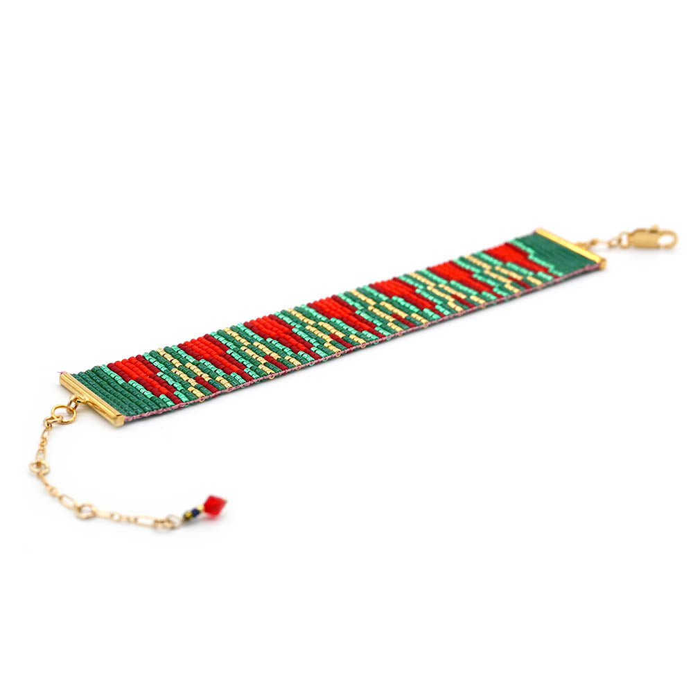 Naronna handmade woven Talia Bracelet with colourful pattern