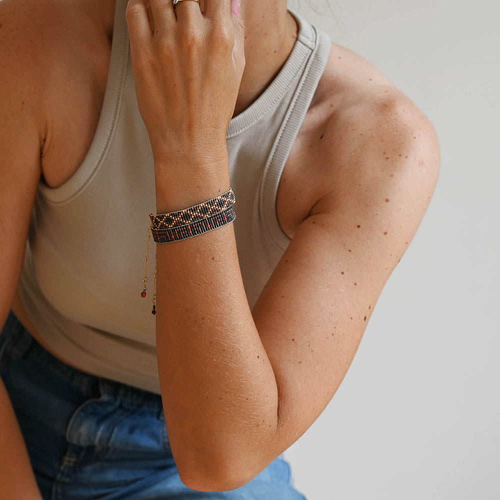 Naronna handmade woven Tatum Bracelet with colourful pattern