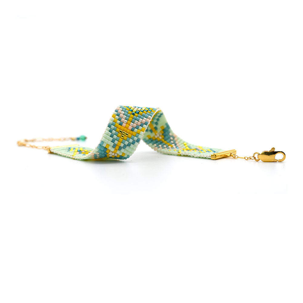 Naronna handmade woven Teagan Bracelet with colourful pattern