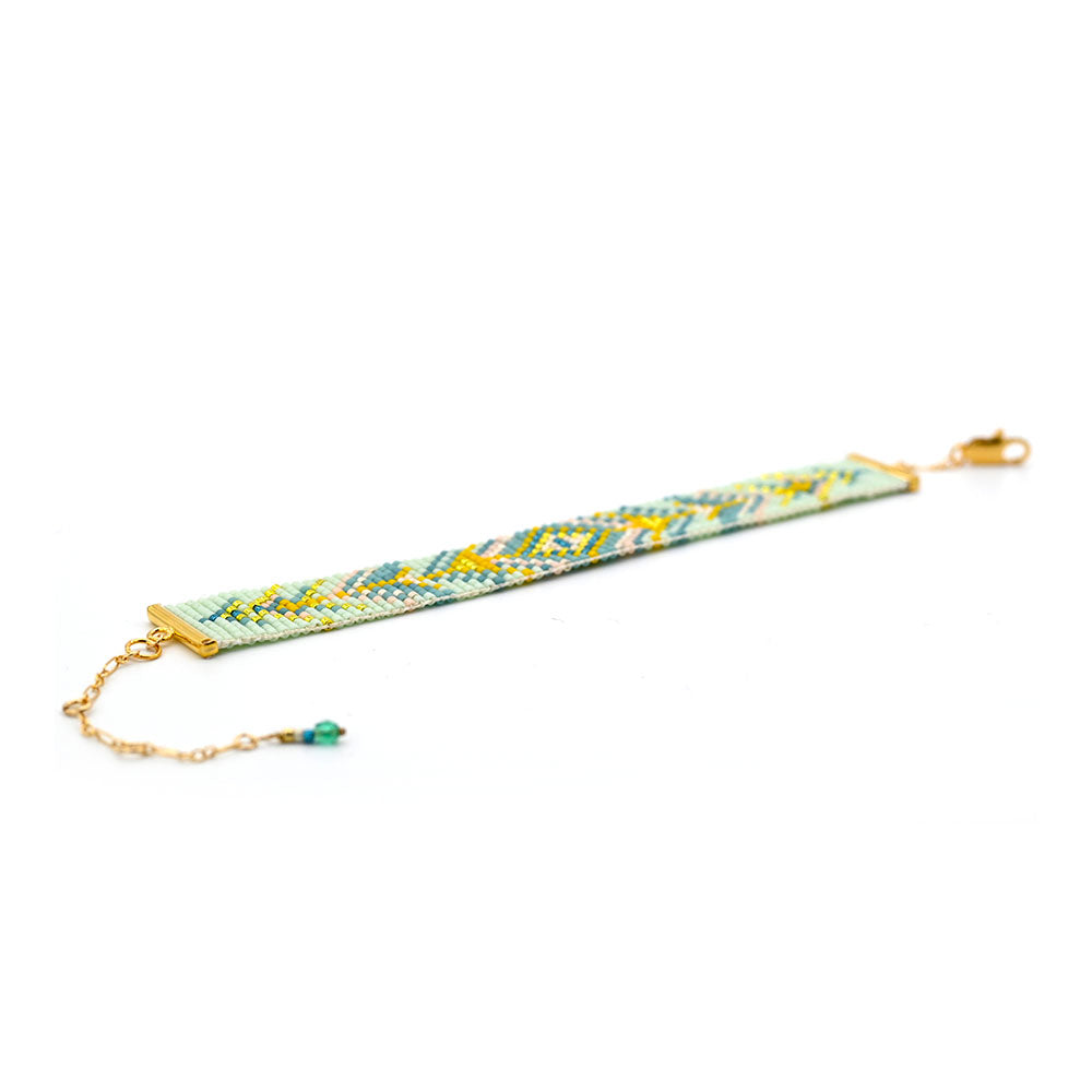 Naronna handmade woven Teagan Bracelet with colourful pattern