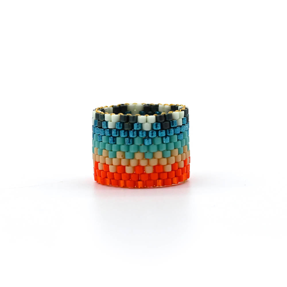 Naronna handmade woven Tes Ring with colourful pattern