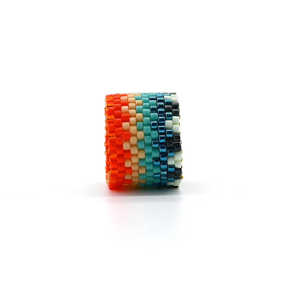 Naronna handmade woven Tes Ring with colourful pattern