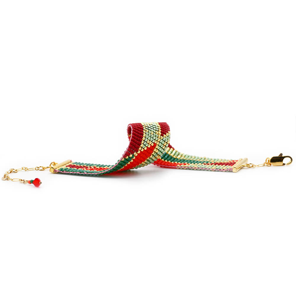 Naronna handmade woven Thea Bracelet with colourful pattern