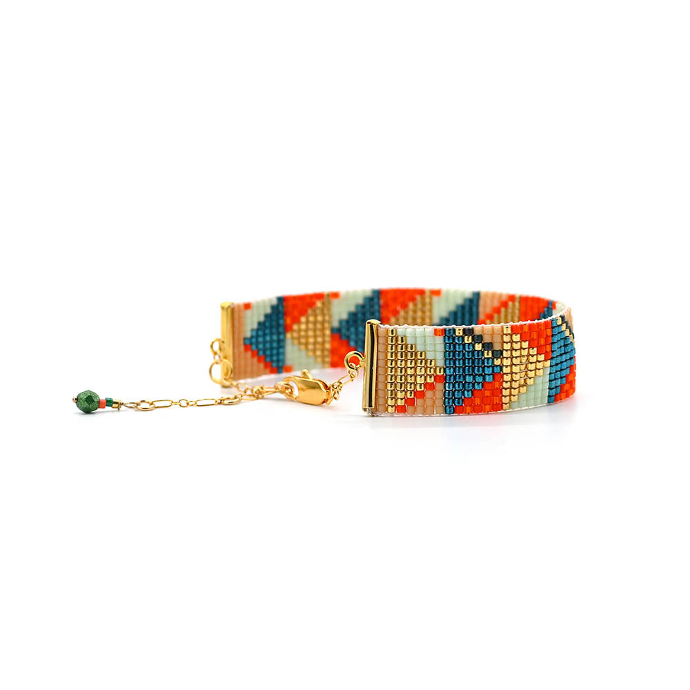 Naronna handmade woven Valerie Bracelet with colourful pattern