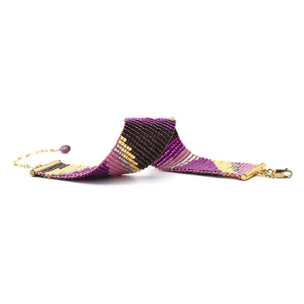 Naronna handmade woven Victoria Bracelet with colourful pattern