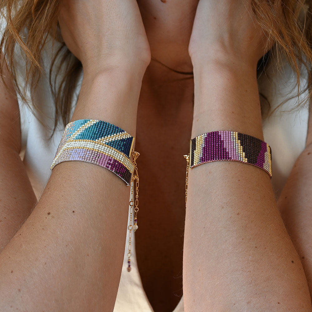 Naronna handmade woven Victoria Bracelet with colourful pattern