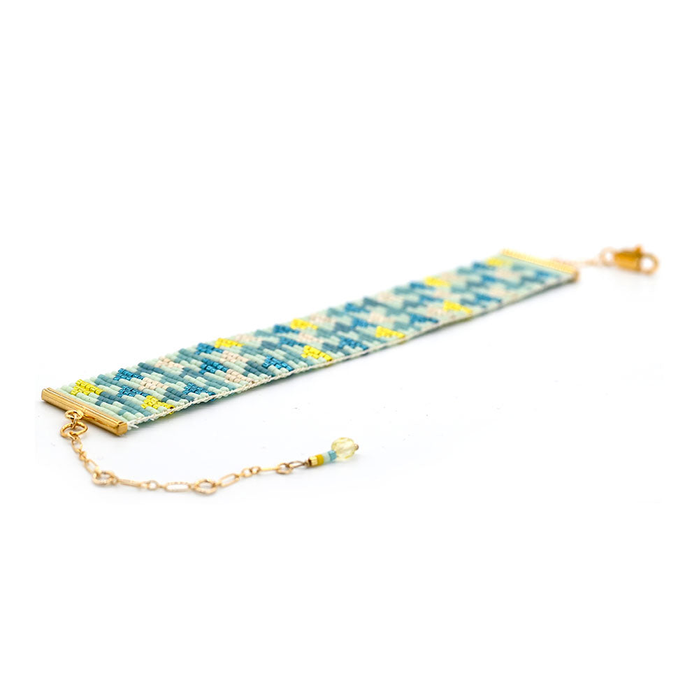 Naronna handmade woven Zoe Bracelet with colourful pattern