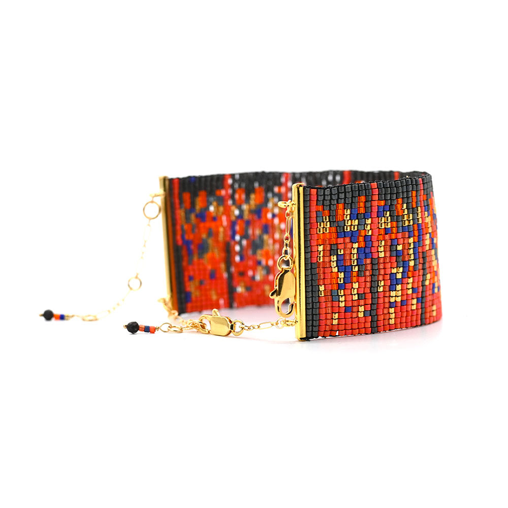 Naronna handmade woven Adele Bracelet with colourful pattern