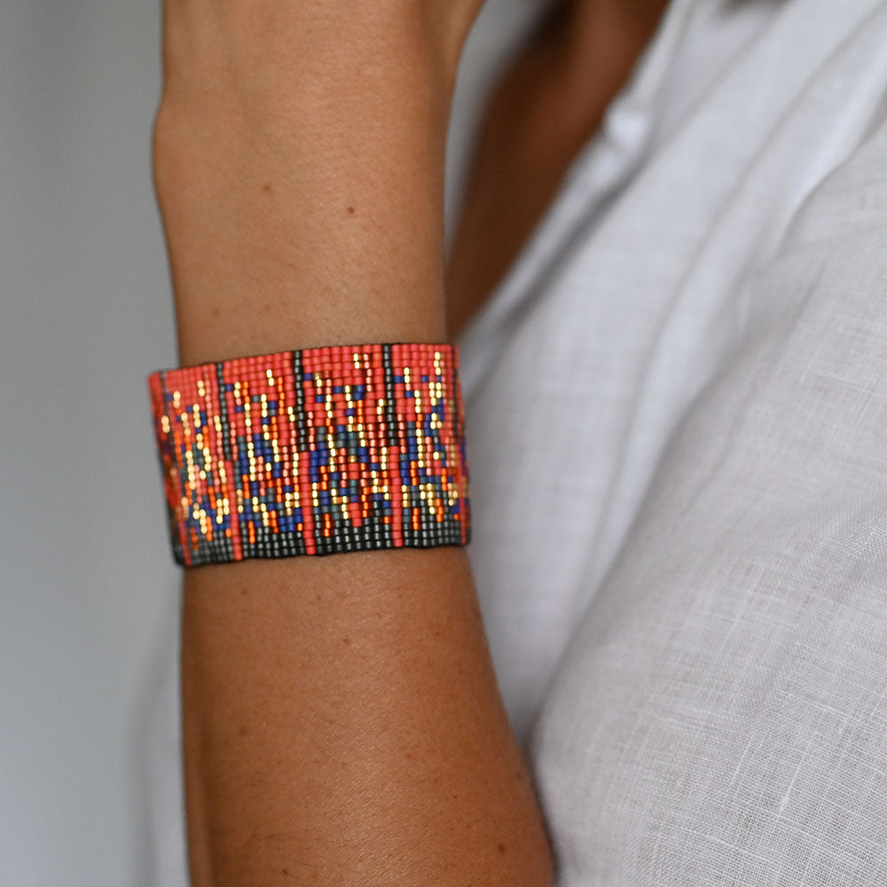 Naronna handmade woven Adele Bracelet with colourful pattern