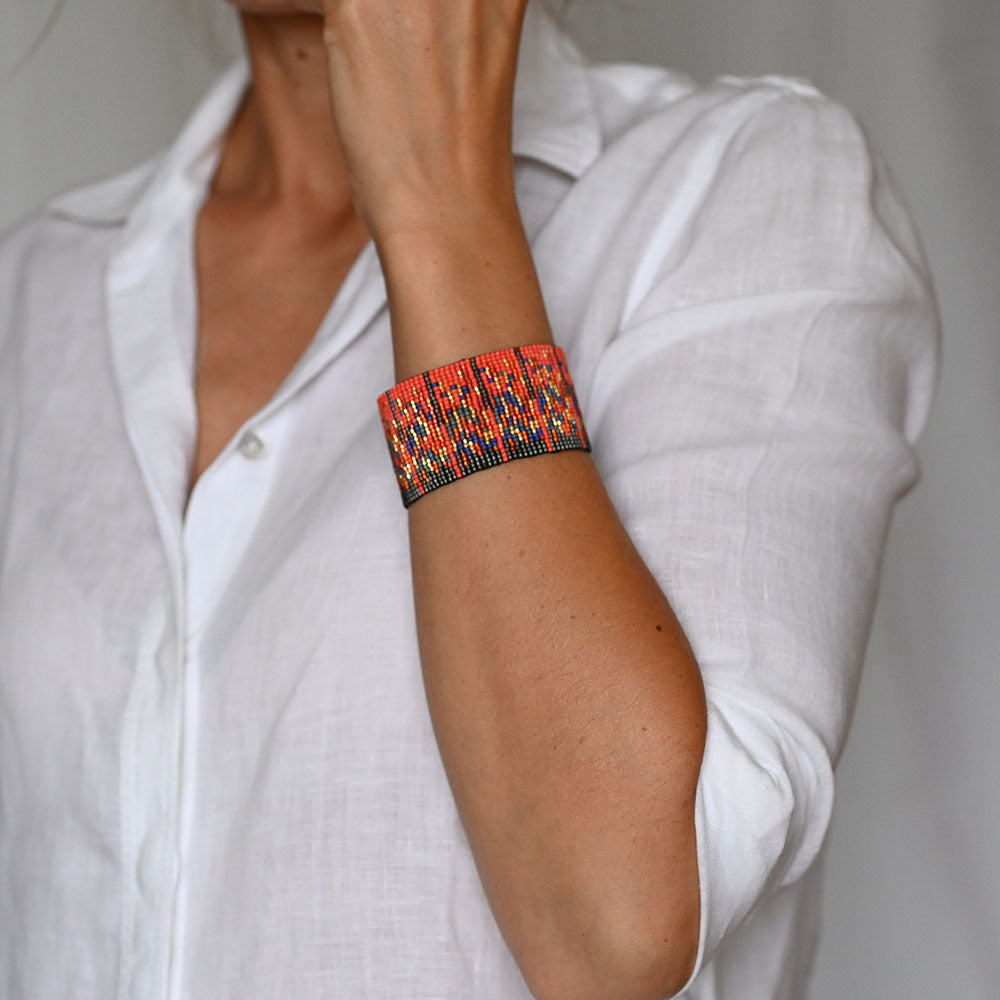 Naronna handmade woven Adele Bracelet with colourful pattern