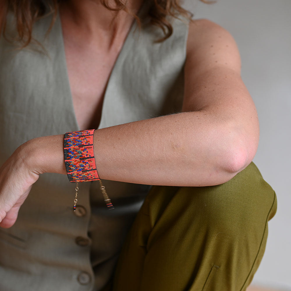 Naronna handmade woven Adele Bracelet with colourful pattern