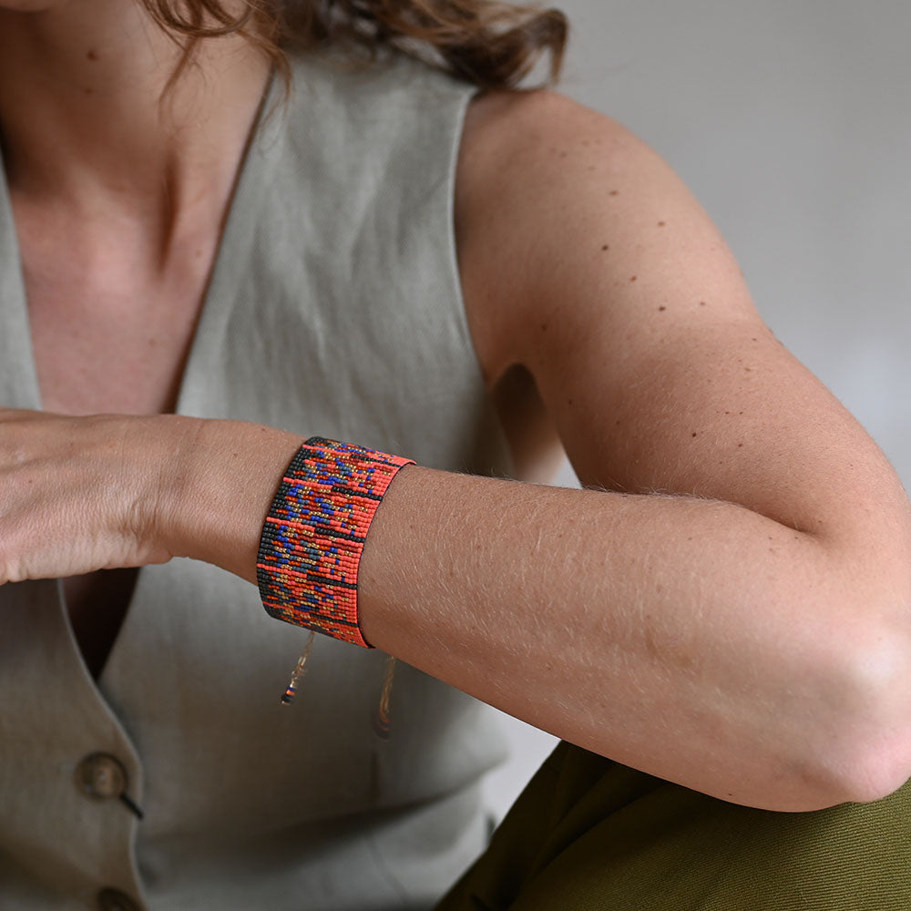 Naronna handmade woven Adele Bracelet with colourful pattern