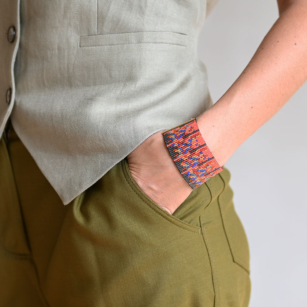 Naronna handmade woven Adele Bracelet with colourful pattern