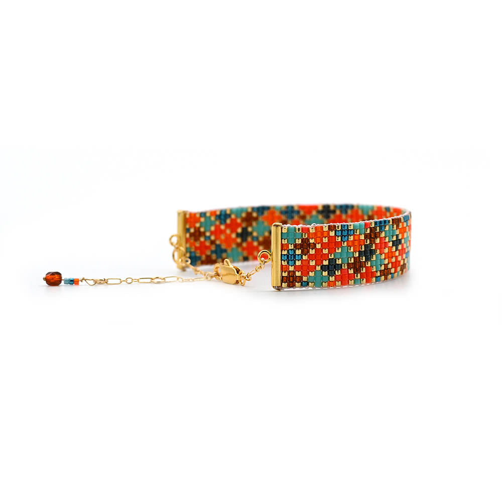 Naronna handmade woven Amara Bracelet with colourful pattern