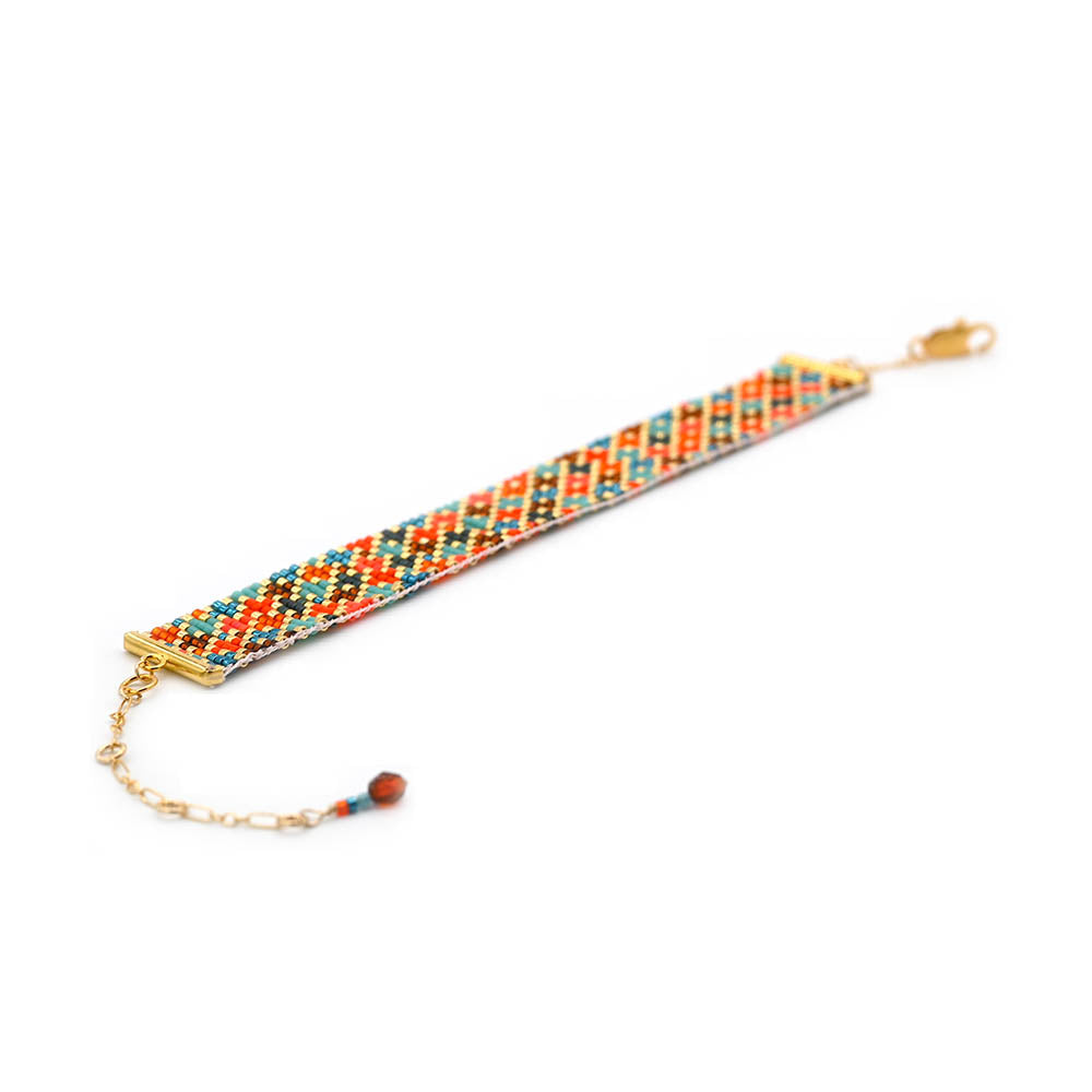 Naronna handmade woven Amara Bracelet with colourful pattern