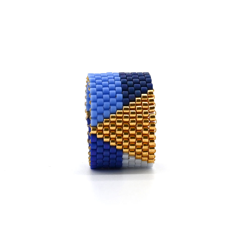 Naronna handmade woven Ana Ring with colourful pattern