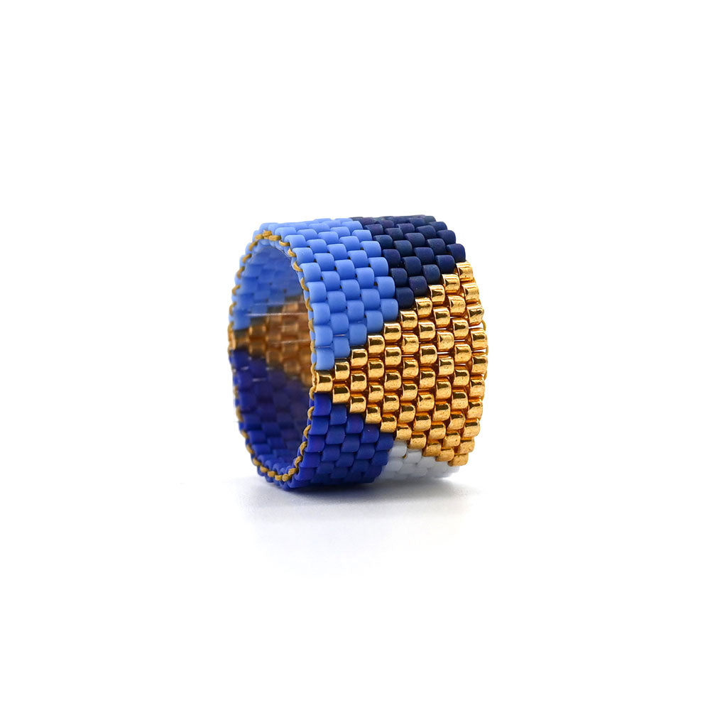 Naronna handmade woven Ana Ring with colourful pattern