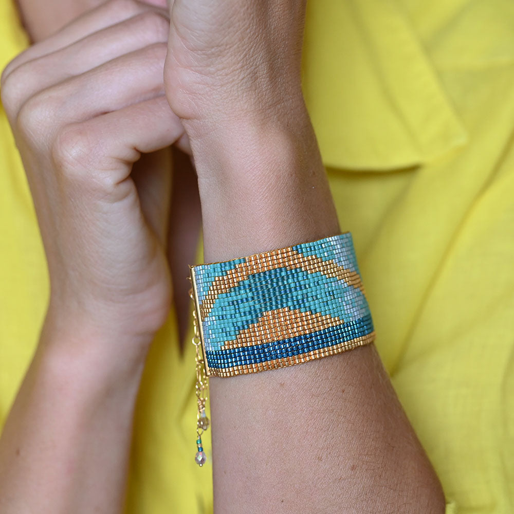 Naronna handmade woven Ariel Bracelet with colourful pattern