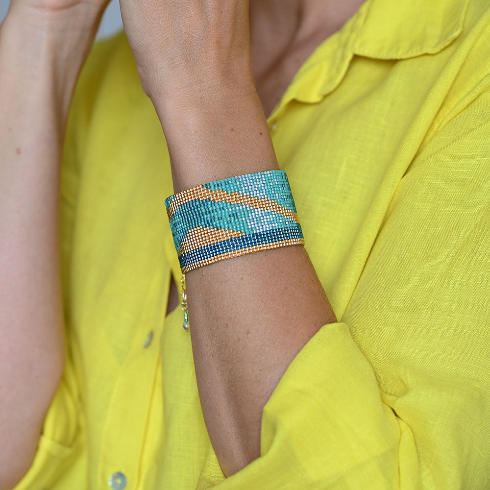 Naronna handmade woven Ariel Bracelet with colourful pattern