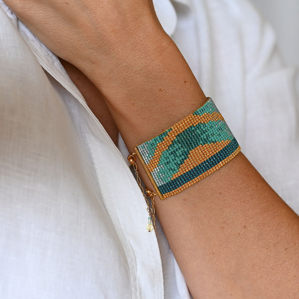 Naronna handmade woven Ariel Bracelet with colourful pattern