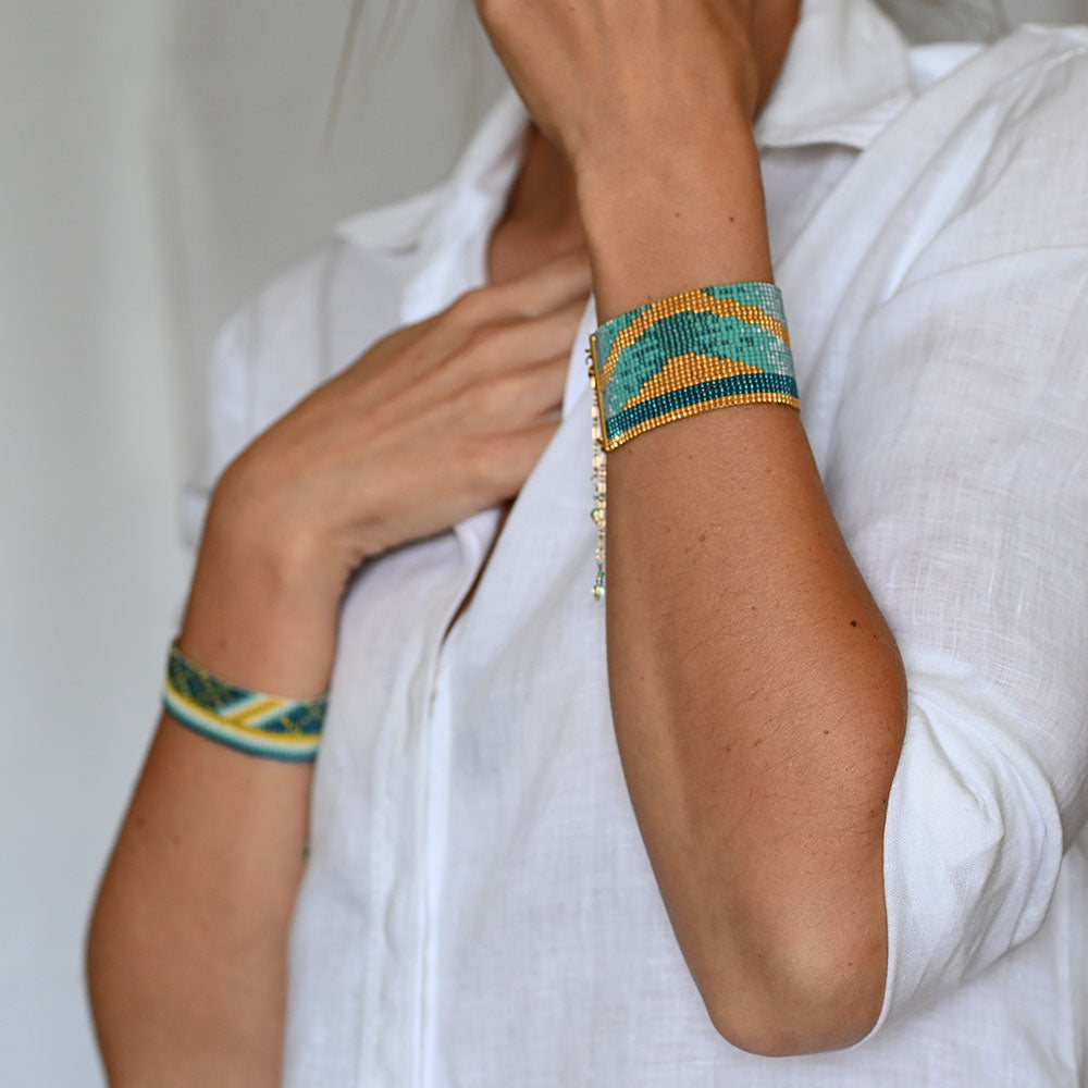 Naronna handmade woven Ariel Bracelet with colourful pattern