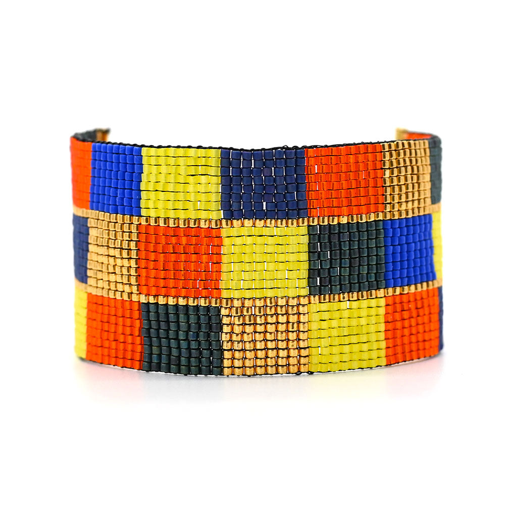 Naronna handmade woven Athena Bracelet with colourful pattern