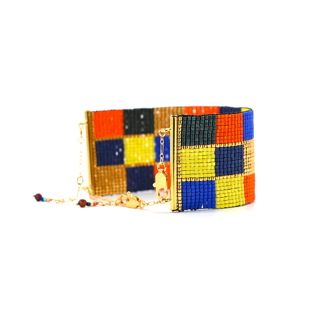 Naronna handmade woven Athena Bracelet with colourful pattern