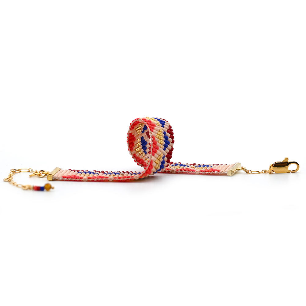 Naronna handmade woven Ayla Bracelet with colourful pattern