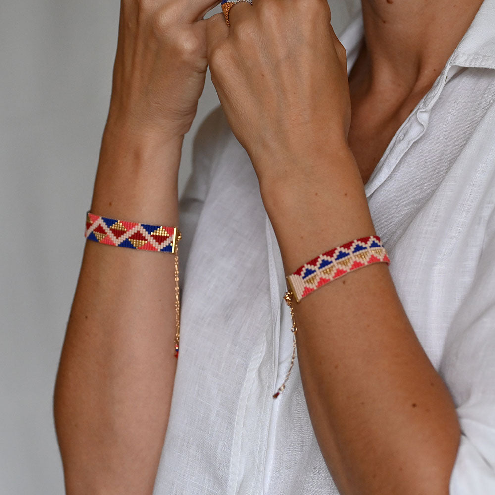 Naronna handmade woven Ayla Bracelet with colourful pattern