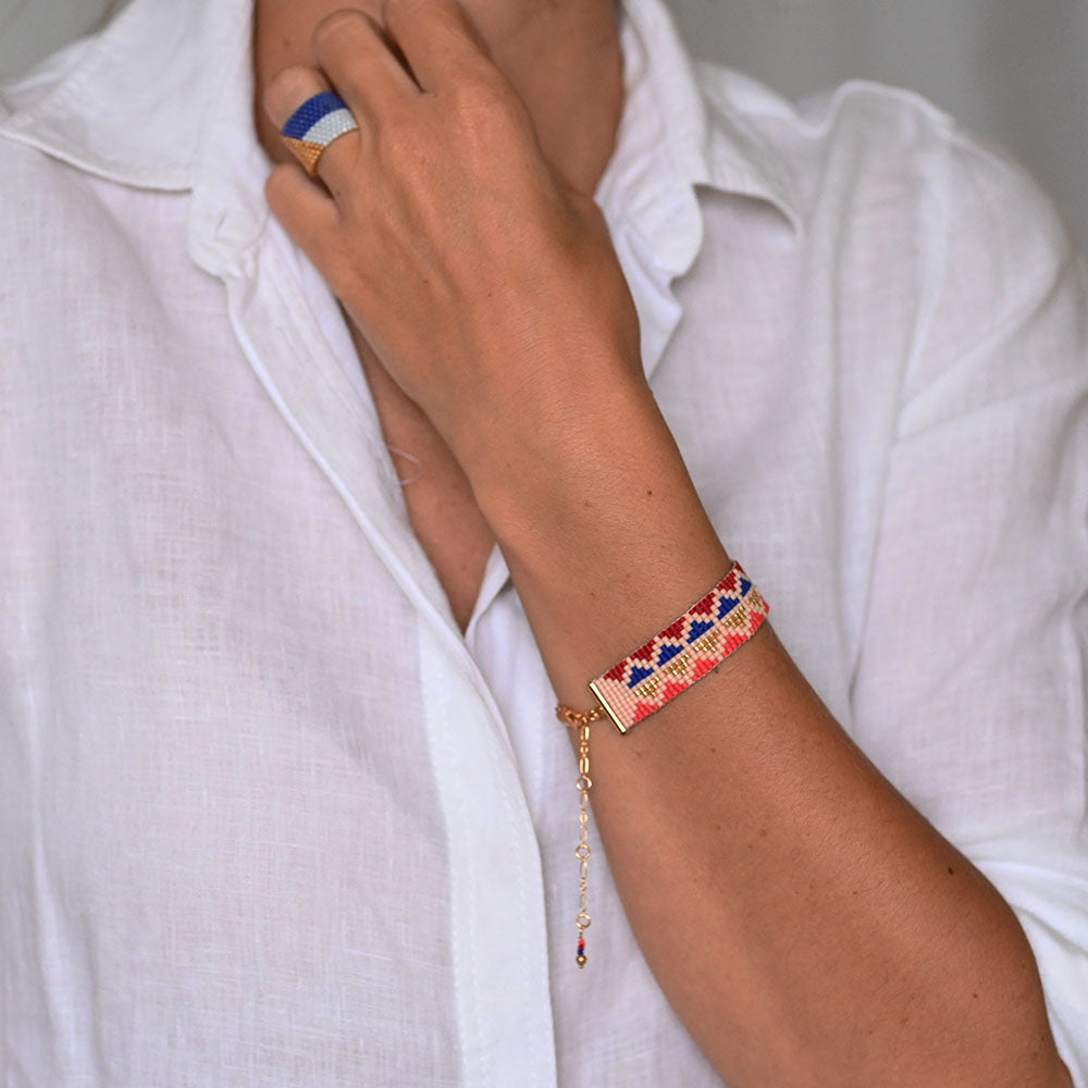 Naronna handmade woven Ayla Bracelet with colourful pattern