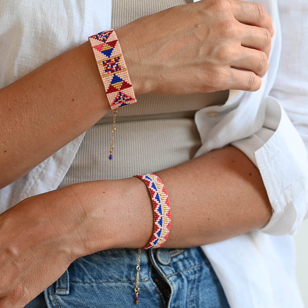 Naronna handmade woven Ayla Bracelet with colourful pattern