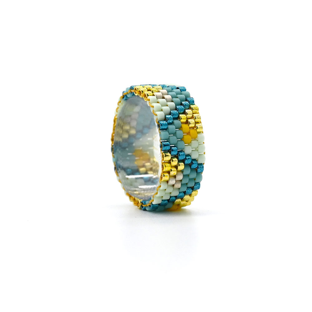 Naronna handmade woven Azaela Ring with colourful pattern