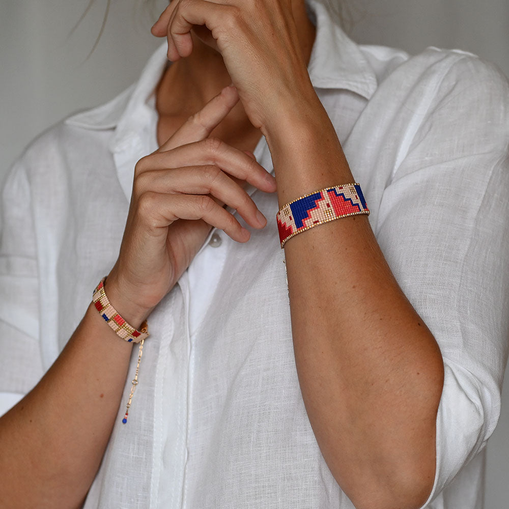 Naronna handmade woven Bella Bracelet with colourful pattern